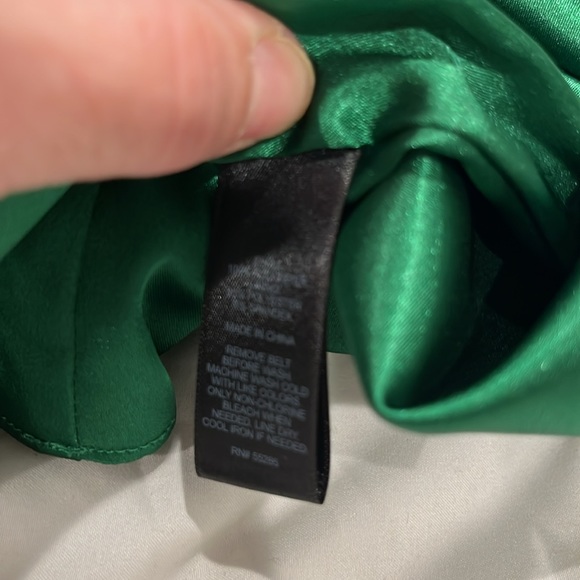 Express strapless belted royal blue and emerald green striped short dress M - Picture 10 of 10